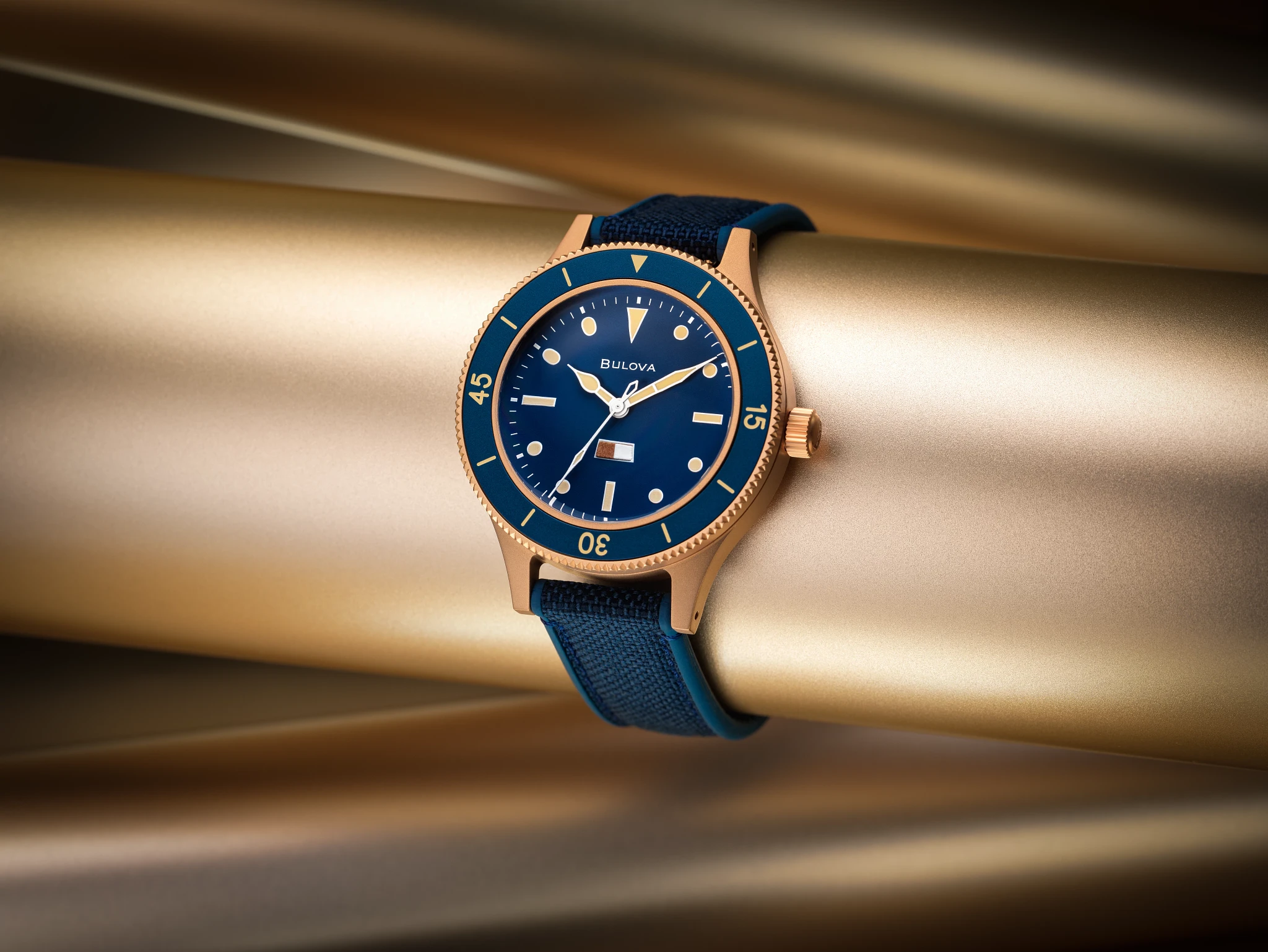 Blue Dial CORDURA® + HNBR Strap MIL SHIPS 98A325 | Bulova